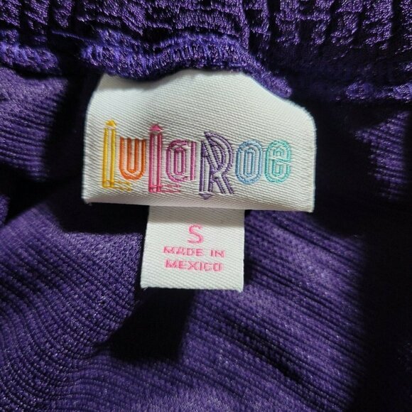 LuLaRoe Cici Mermaid Dress Size S Flounce Hem Textured Spanish Flair Purple - Picture 5 of 7
